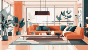 Een persoon ontspannen in een stijlvol ingerichte en goed gekoelde woonkamer.