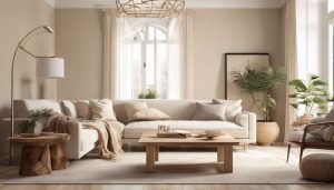 Een comfortabele woonkamer met gezellige meubels en warme sfeer.