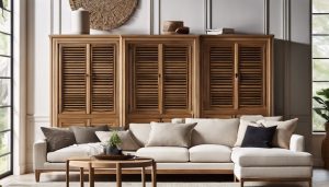 Een goed vervaardigde eikenhouten kast in een gezellige huiskameromgeving.