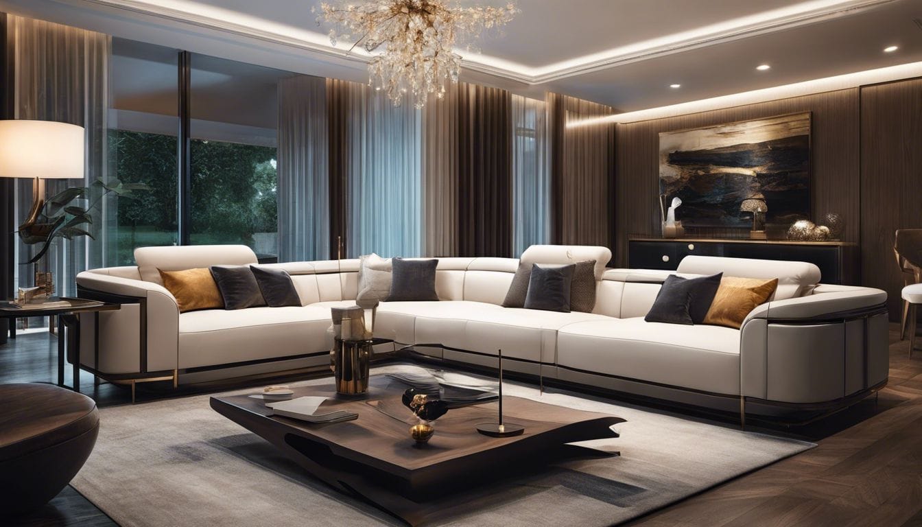 Een stijlvol meubelstuk dat de aandacht trekt in een moderne woonkamer.