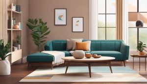 Een comfortabele woonkamer met aandacht voor kleur en meubelindeling.