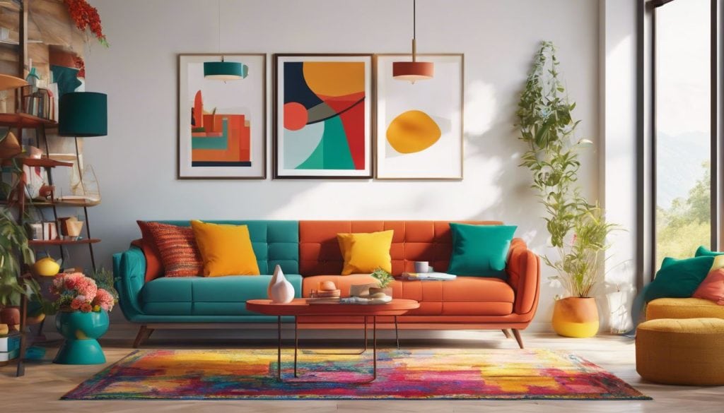 Kleurrijke Woonkamer: Levendig en Inspirerend