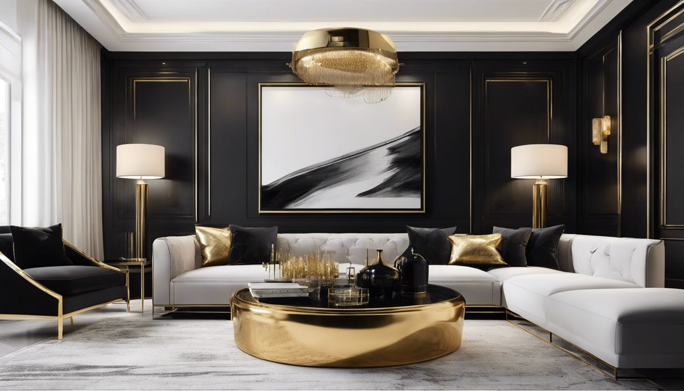 Woonkamer Zwart Goud: Luxe en Chic